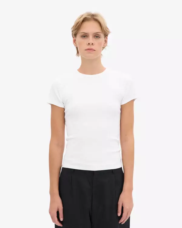 Colorful Standard Organic Rib SS T-Shirt Optical White Damen Shirt weiß